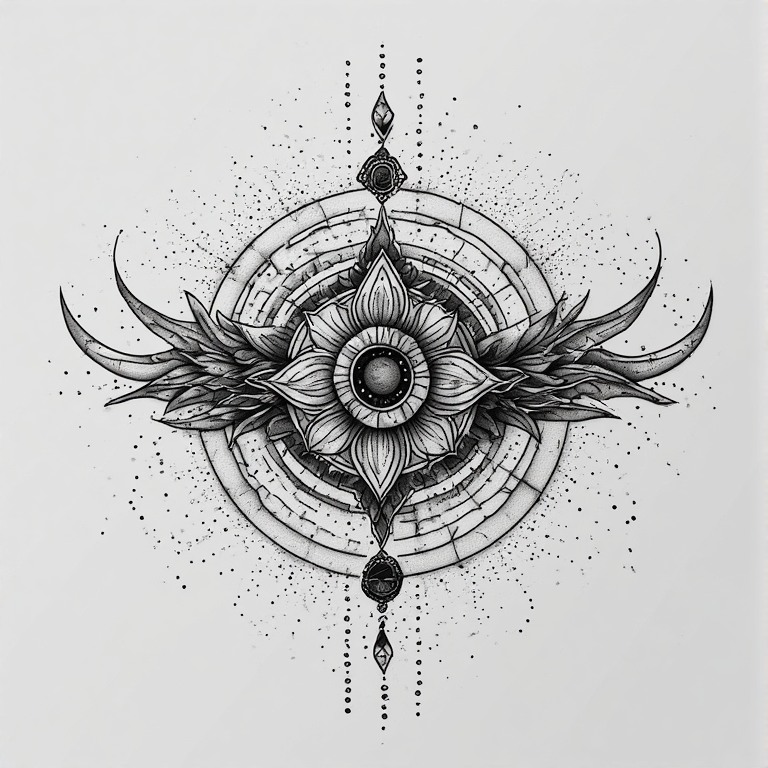 Tattoo flash: Lotus flower wings